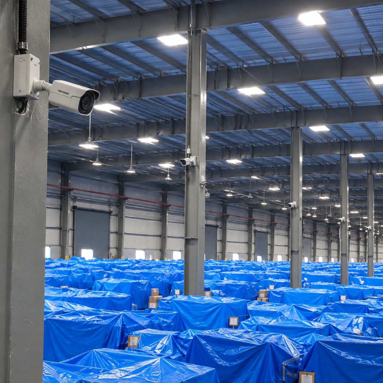 StowNest team member handling barcoded self storage boxes